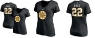 Fanatics Women's Willie O'Ree Black Boston Bruins Authentic Stack Retired Player Name Number V-Neck T-shirt